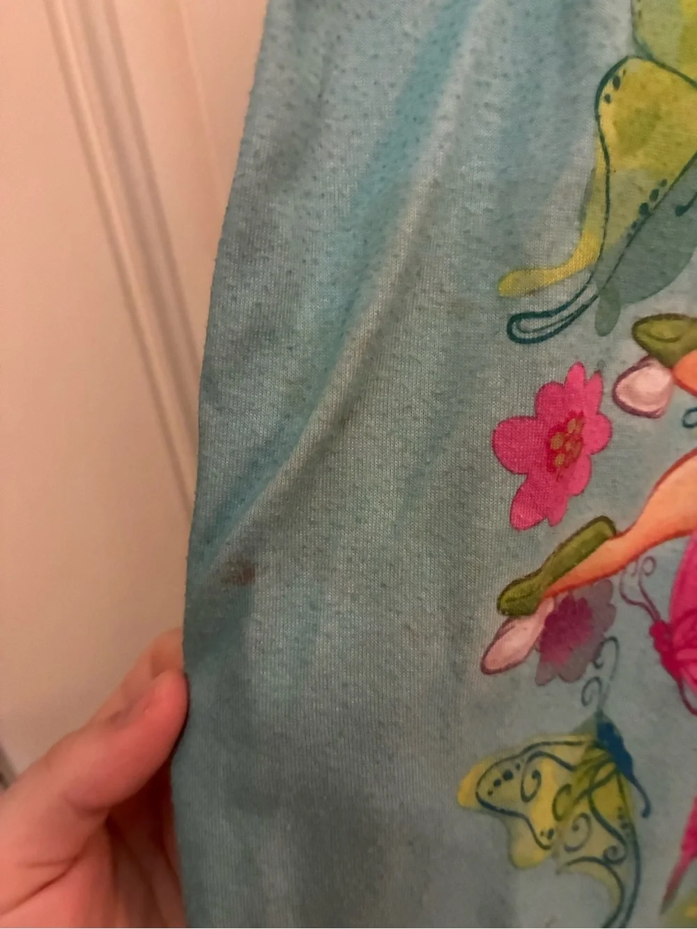 Disney Tinker Bell Aqua Nightgown with Pink & Green Butterflies - Picture 5 of 5